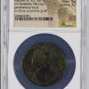 Roman Empire NGC F Faustina Sr, AD 138-140/1 AE Sestertius posthumous issue