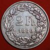 Switzerland Herlvetia 2 Francs 1860B HORN Seated Helvetia Silver  2883 - Image 2