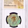 Roman Empire NGC F. Faustina Sr. AD 138-140/1 AE Sestertius posthumous Issue rv Pietas sacrificing