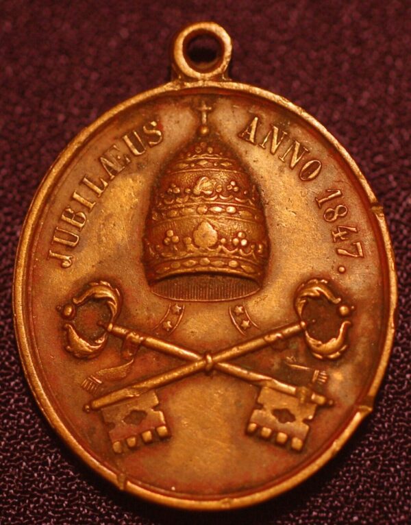 Italy Medal Stato Pontificio PIO IX 1847 Giubileo episcopale Jubilae - Image 2