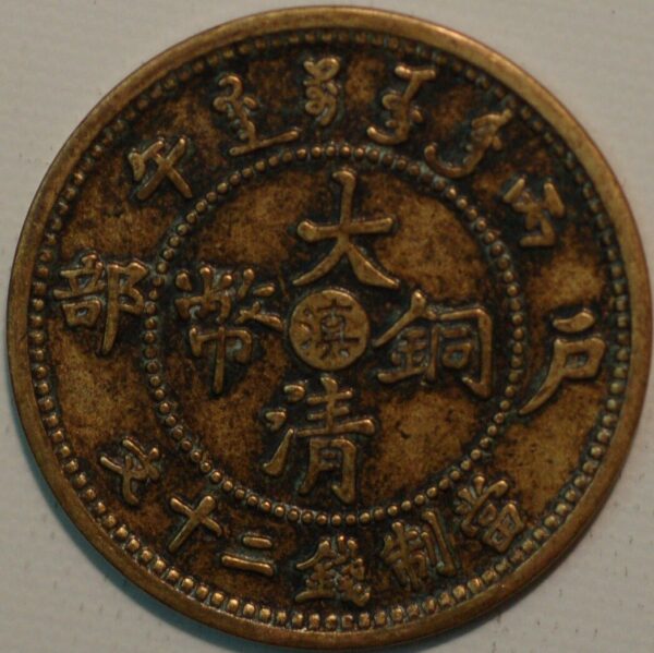 China An-Hwei Province 20 Cash CD 1906 Y#11a - Image 2