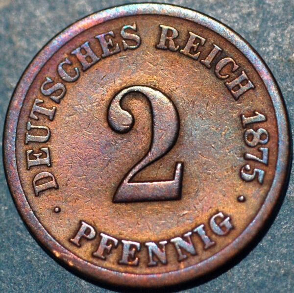 Germany 2 Pfennig 1875 F Wilhelm I KM#2