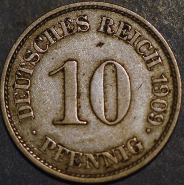 Germany Empire 10 Pfennig 1909 J Wilhelm II KM# 12