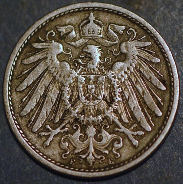 Germany Empire 10 Pfennig 1901 E Wilhelm II KM# 12 - Image 2