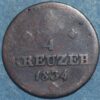 German States HESSE-CASSEL 1/4 Kreuzer 1834 KM# 592