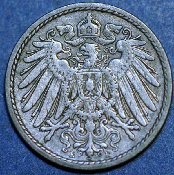 Germany Empire 5 Pfennig 1904 E KM# 11 - Image 2