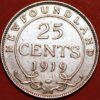 25 Cents 1919 George V silver Newfoundland KM#17