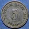 Germany Empire 5 Pfennig 1876 J KM#3