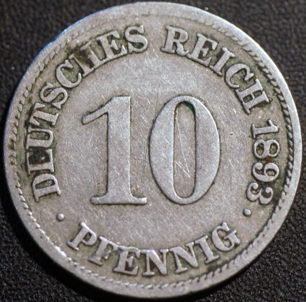 Germany Empire 10 Pfennig 1893 E Wilhelm II KM# 12