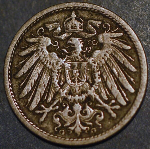 Germany Empire 10 Pfennig 1901 G Wilhelm II KM# 12 - Image 2