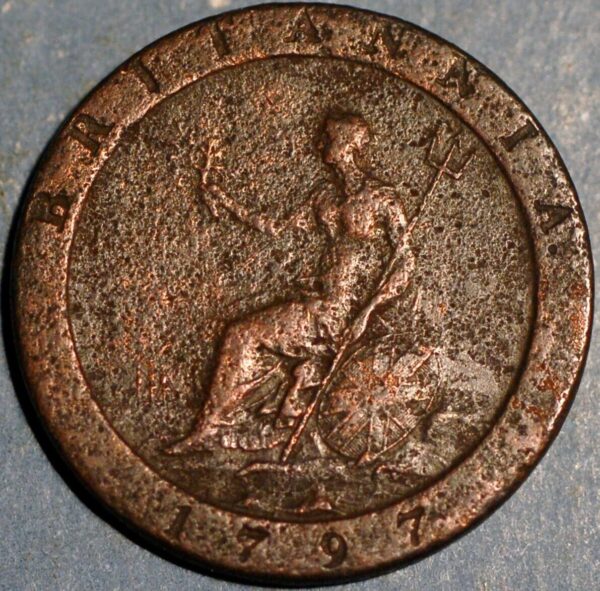 Great Britain George III 1 Penny 1797 Copper KM#618 - Image 2