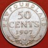 50 Cents 1907 Edward VII silver Newfoundland KM#11 (G439TO)