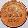 1792 2 Soldi Maria Beatrice Massa Carrara Toscany Italy