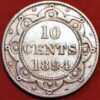 10 Cents 1894 Victoria silver contrastamp Newfoundland KM#3