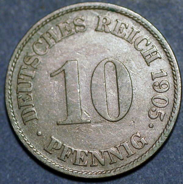 Germany Empire 10 Pfennig 1905 J Wilhelm II KM# 12