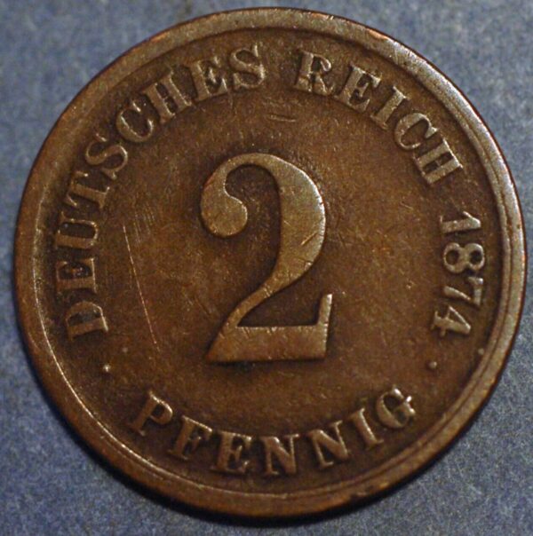 Germany 2 Pfennig 1874 E Wilhelm I KM# 2