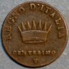 Italian States KINGDOM OF NAPOLEON Centesimo 1808 V Venice C# 1.3