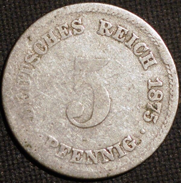 Germany Empire 5 Pfennig 1875 E KM# 3