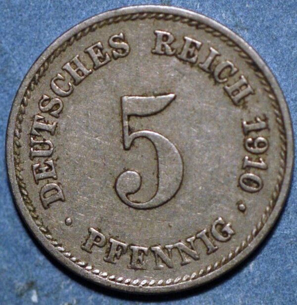 Germany Empire 5 Pfennig 1910 G KM# 11