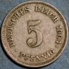 Germany Empire 5 Pfennig 1904 E KM#11