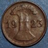 Germany Weimar Republic 1 Reichspfennig 1923 E KM#30