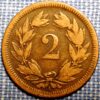 Swiis 2 Rappen 1851 Helvetia KM#4 