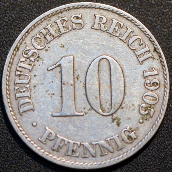 Germany Empire 10 Pfennig 1905 J Wilhelm II KM# 12