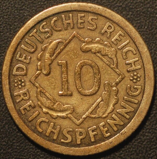 Germany Weimar Republic 10 Reichspfennig 1924 F KM# 40