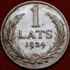 Latvia 1 Lats 1924  Silver Coin 
