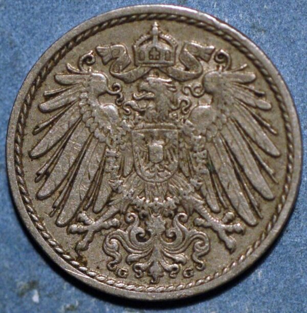 Germany Empire 5 Pfennig 1910 G KM# 11 - Image 2