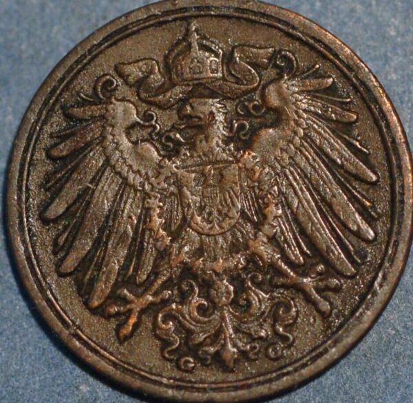 Germany 1 Pfennig 1910 G Wilhelm II KM# 10 - Image 2