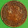 Canada Victoria One Cent 1859 double punched type 1