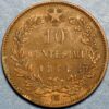 10 Centesimi 1867 IM Vittorio Emanuele II Strasburg Italian Kingdom - Image 2