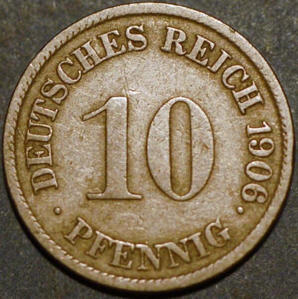 Germany Empire 10 Pfennig 1906 G Wilhelm II KM# 12