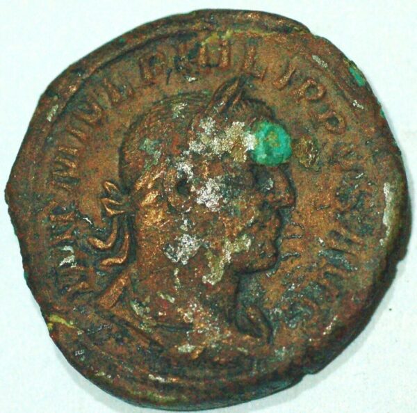 Roman Empire Philip I AD 244-249 AE gross modul 23.54 gr 31.8 mm