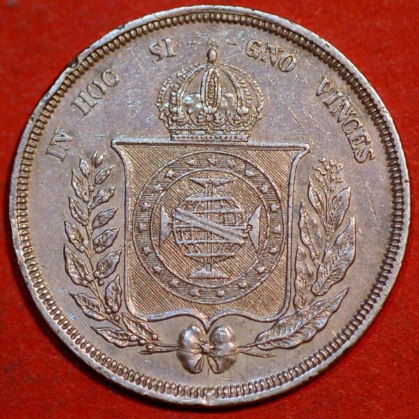 Brazil 500 Reis 1854 Pedro II silver KM# 464 - Image 2