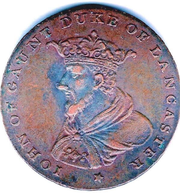 Lancaster  Halfpenny 1792  Iohn of Gaune Duke of Lancaster  