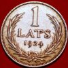 Latvia 1 Lats 1924 Silver Coin  