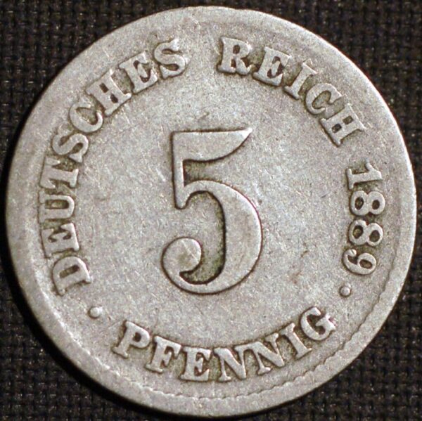 Germany Empire 5 Pfennig 1889 F KM# 3