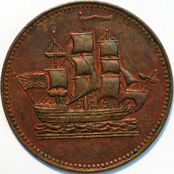 Canada token Prince Edward Ships Colonies Commerce Breton 997