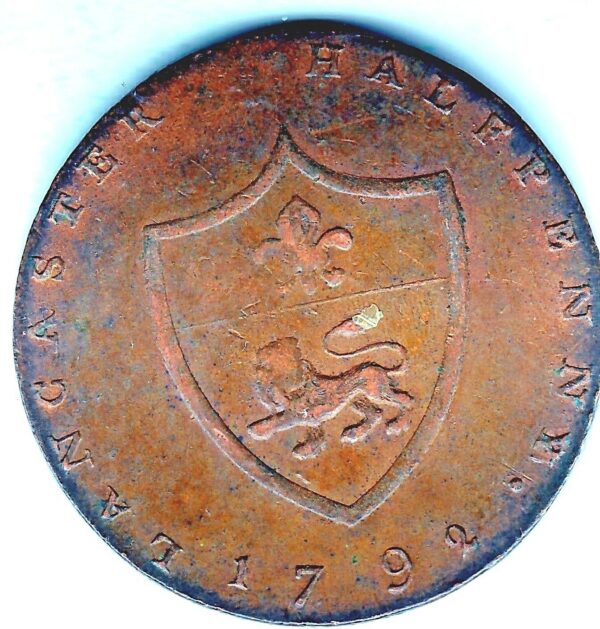 Lancaster  Halfpenny 1792  Iohn of Gaune Duke of Lancaster   - Image 2