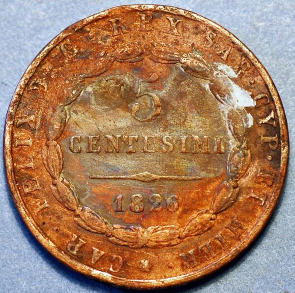 5 Centesimi 1826 Sardinia Italian States