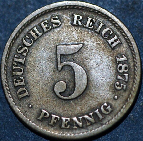 Germany Empire 5 Pfennig 1875 E KM#3