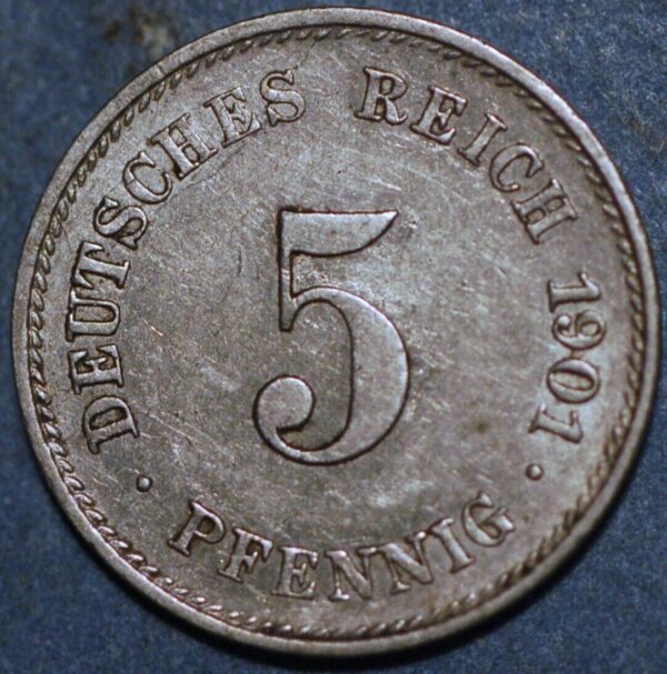 Germany Empire 5 Pfennig 1901 J KM# 11