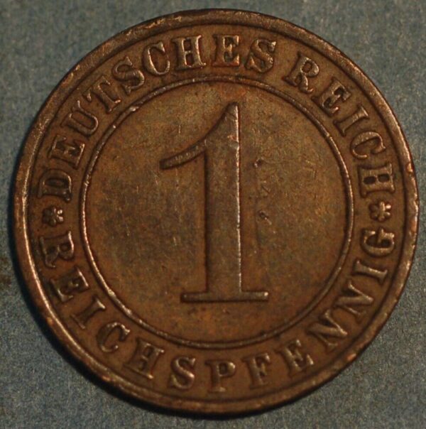 Germany Weimar Republic 1 Reichspfennig 1930 E KM# 37