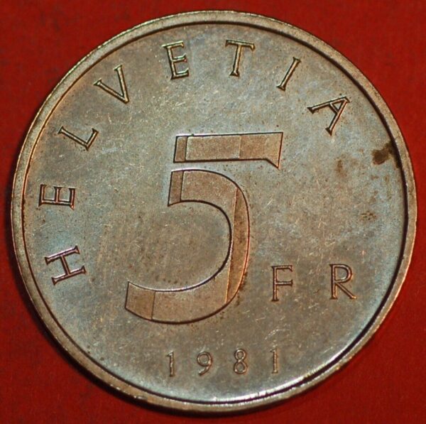 Switzerland 5 Francs 1981 KM# 60 - Image 2