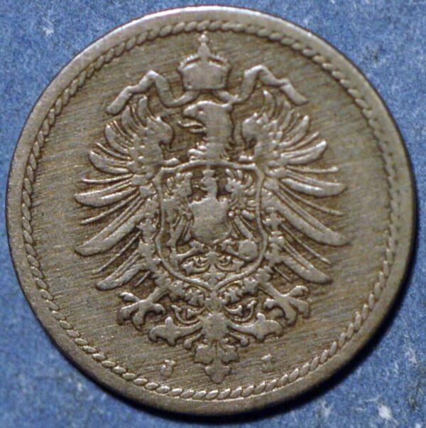 Germany Empire 5 Pfennig 1889 J KM# 3 - Image 2