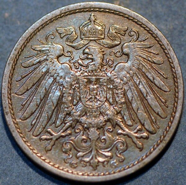 Germany Empire 10 Pfennig 1908 G Wilhelm II KM# 12 - Image 2