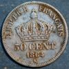 France 50 Centimes 1864 K Bordeaux KM# 814.3