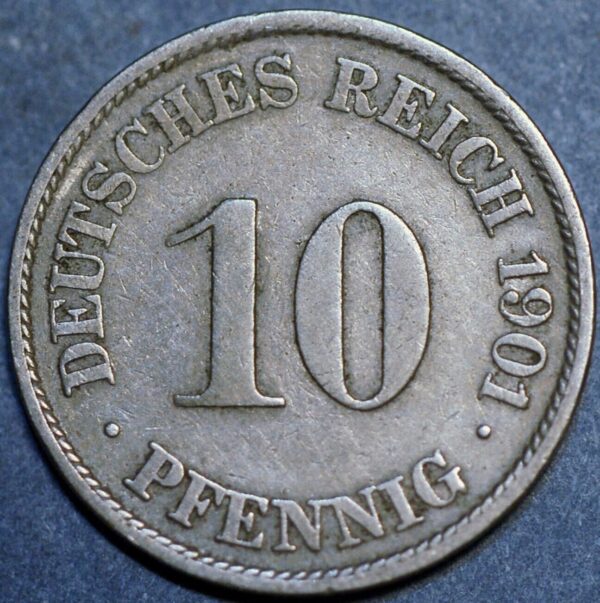 Germany Empire 10 Pfennig 1901 J Wilhelm II KM# 12